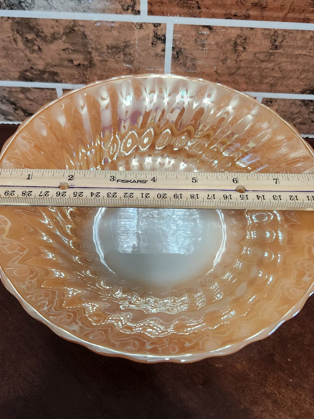 Anchor Hocking Peach Glass Serving Bowl